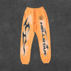 Hellstar Fire Orange Closed Elastic Bottom Sweatpants [ORANGE DYE]