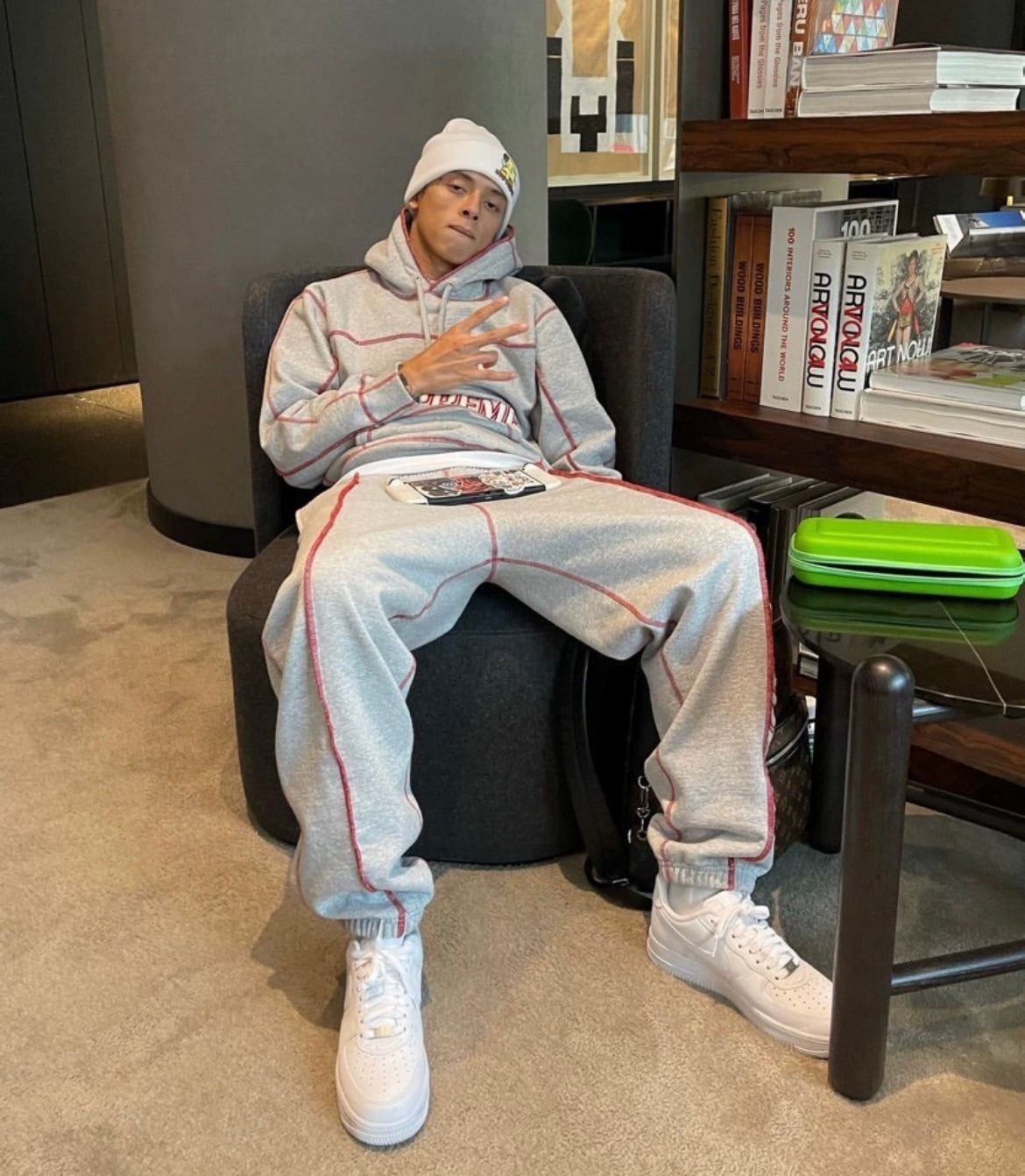 Preme Coverstitch Tracksuit Grey