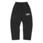 Corteiz Island Puff Print Open Hem Sweatpant Black