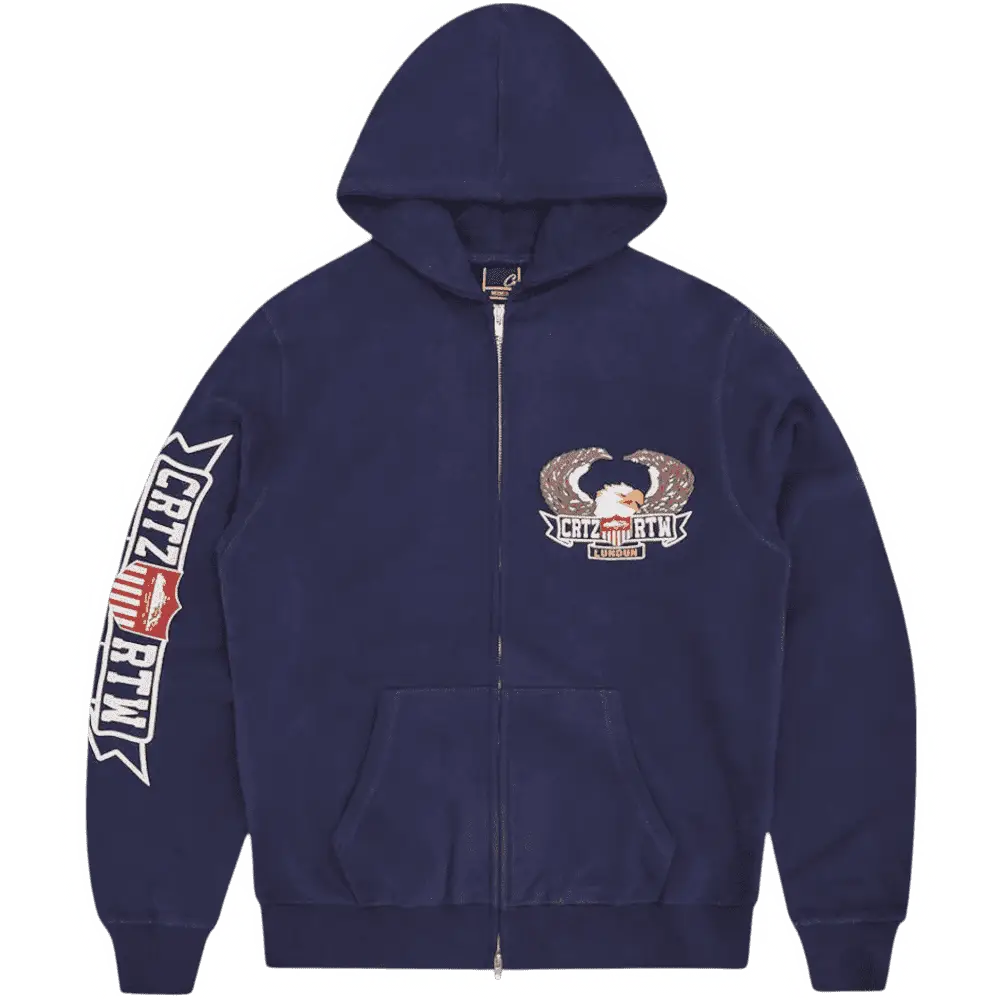 Corteiz Dipset Zip-Up Hoodie Navy