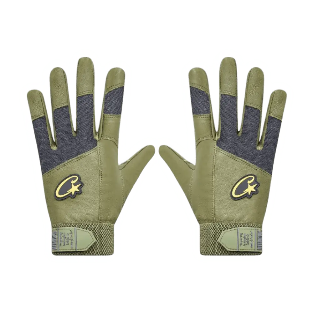 Corteiz Leather Gloves [GUTTA GREEN]