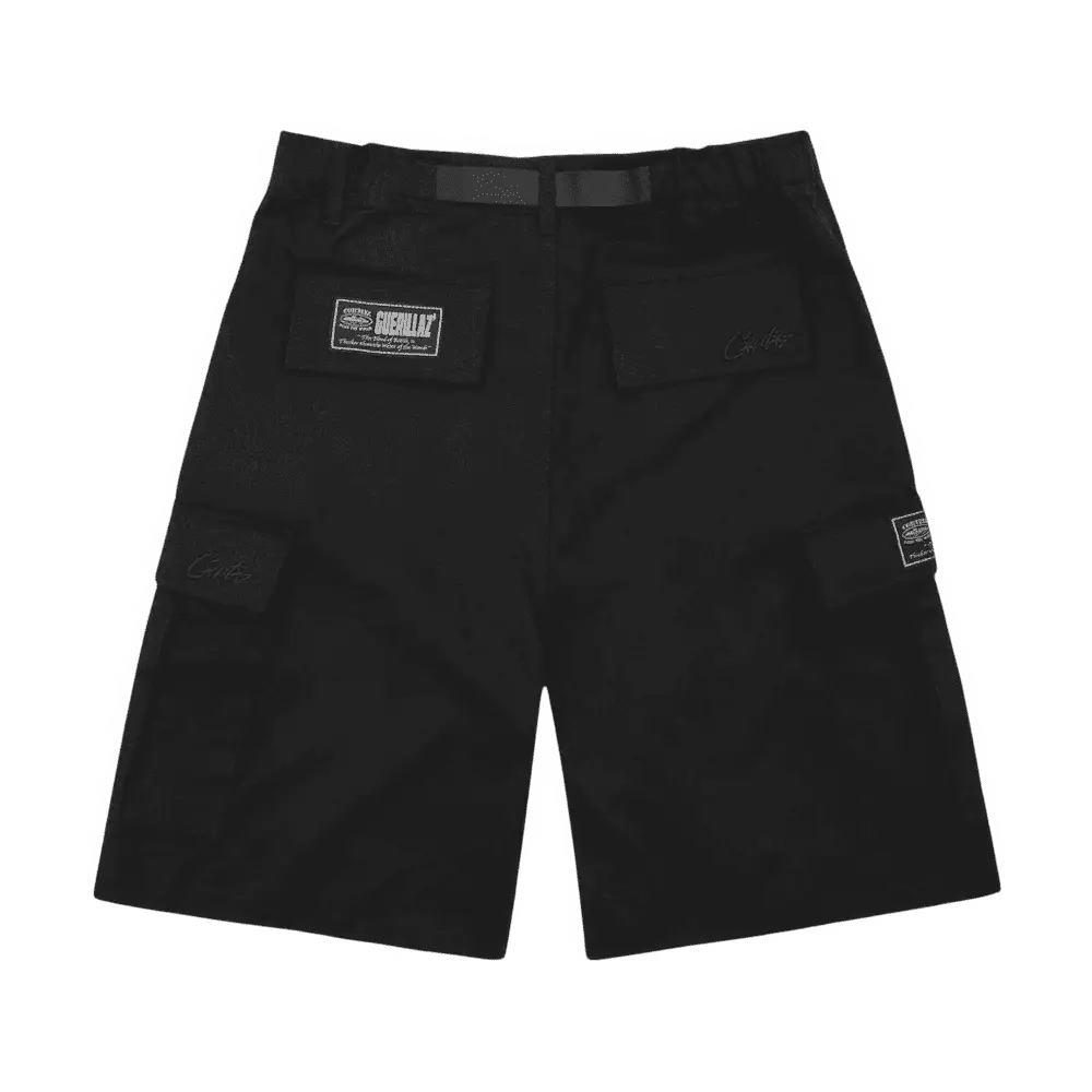 Corteiz Black Cargo Shorts - Image 2