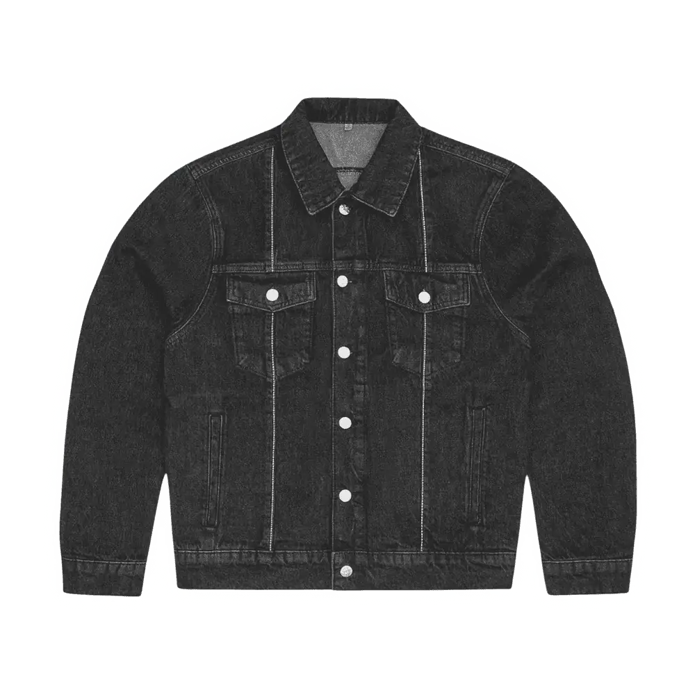 Corteiz C-Star Stitch-Down Denim Jacket Black