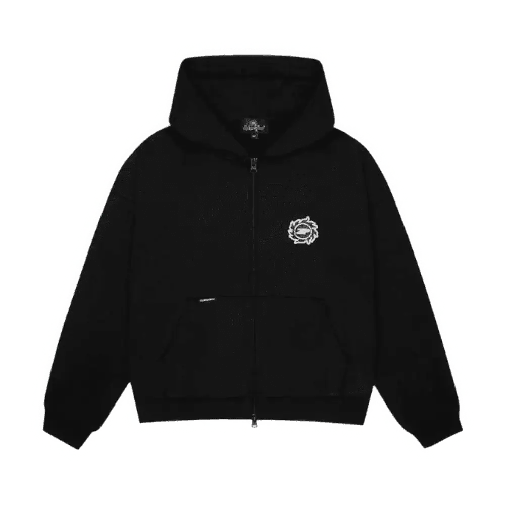 Broken Planet Sun Zip-Up Hoodie [Midnight Black]