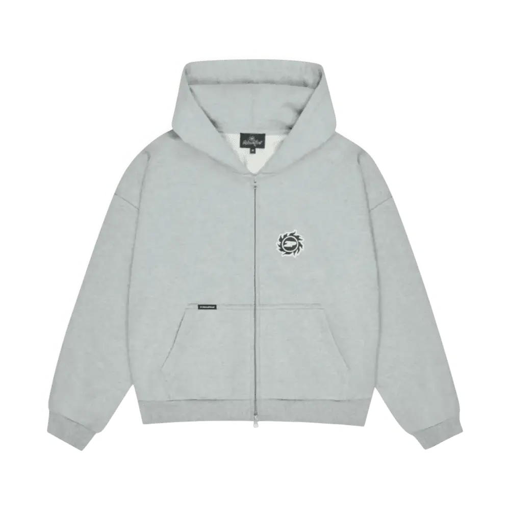 Broken Planet Sun Zip-Up Hoodie [Heather Grey]