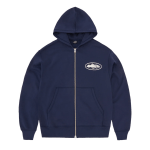 Corteiz Island Puff Print Zip Hoodie Navy