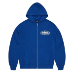 Corteiz Island Puff Print Zip Hoodie Washed Royale