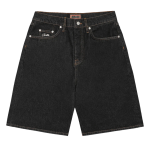 Corteiz Crest Chainstitch Denim Short Washed Black