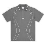 Corteiz Island Pique Polo Shirt Grey