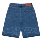 Corteiz Royale Lazer Denim Short Washed Blue