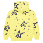 Sp5der Double Layer 5 Star Zip Hoodie Yellow