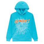 Sp5der Punk V2 Hoodie Cyan