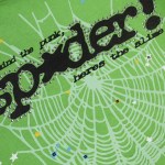 Sp5der Punk V2 Rhinestone Hoodie Bright Green