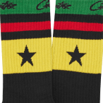 Corteiz Starz Socks Black and Yellow