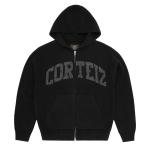 Corteiz 3M College Knit Zip Hoodie Black