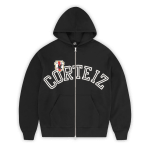 Corteiz Arch Shield Zip Hoodie Black