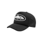 Corteiz Island Puff Print Trucker Hat Black