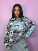 Broken Planet Star Camo Waffle Long Sleeve Gray Star Camo