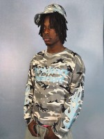 Broken Planet Star Camo Waffle Long Sleeve Gray Star Camo
