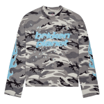 Broken Planet Star Camo Waffle Long Sleeve Gray Star Camo