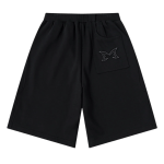Mertra Split Panel Tracksuit Shorts Black