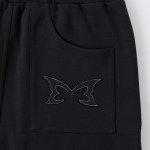 Mertra Split Panel Joggers Black